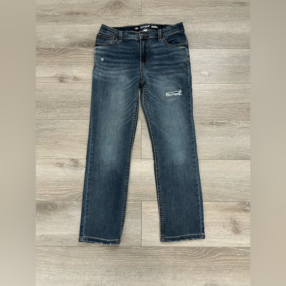 Cat & Jack Kid Dark Blue Denim Jeans Slim Super Stretch Size 14